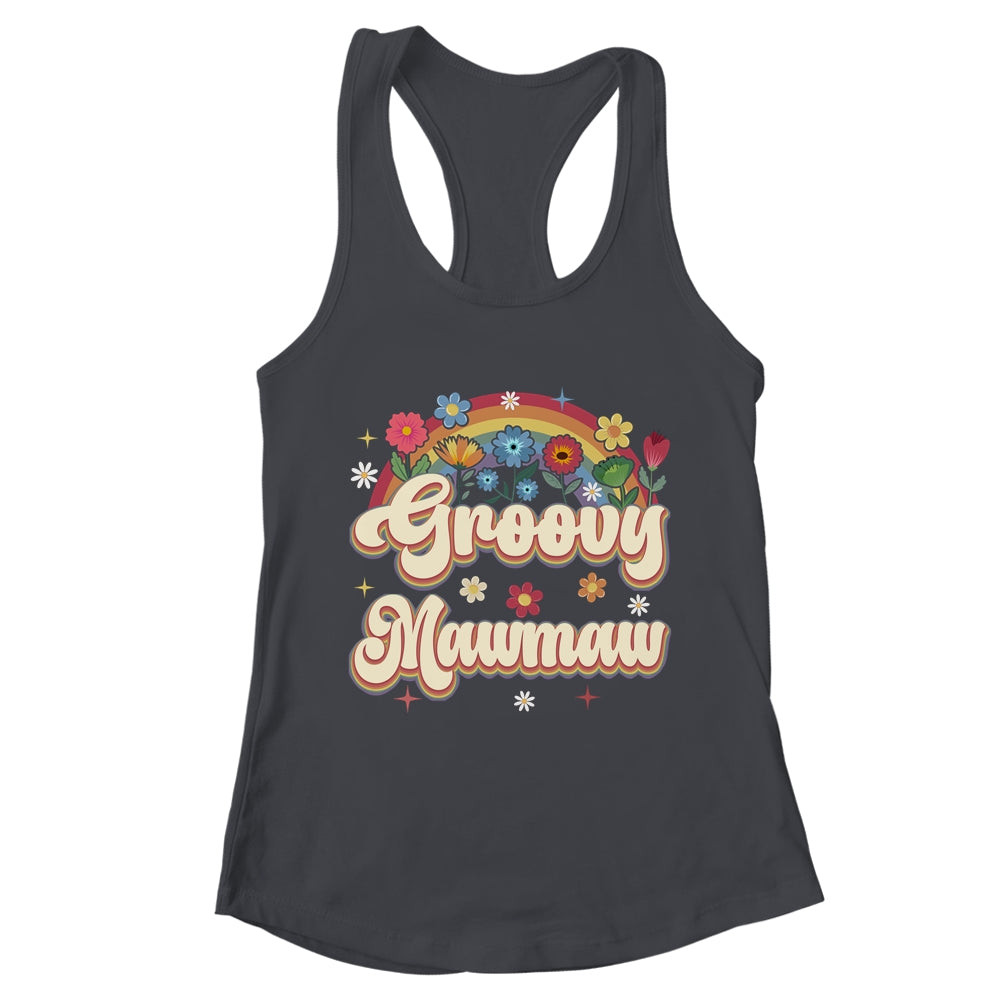Groovy Mawmaw Retro Hippie Peace Sign Floral Mothers Day Shirt & Tank Top | teecentury