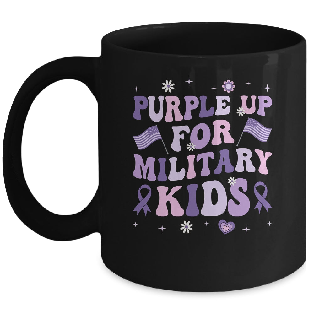 Groovy Military Child Month Purple Up For Military Kids Mug | teecentury