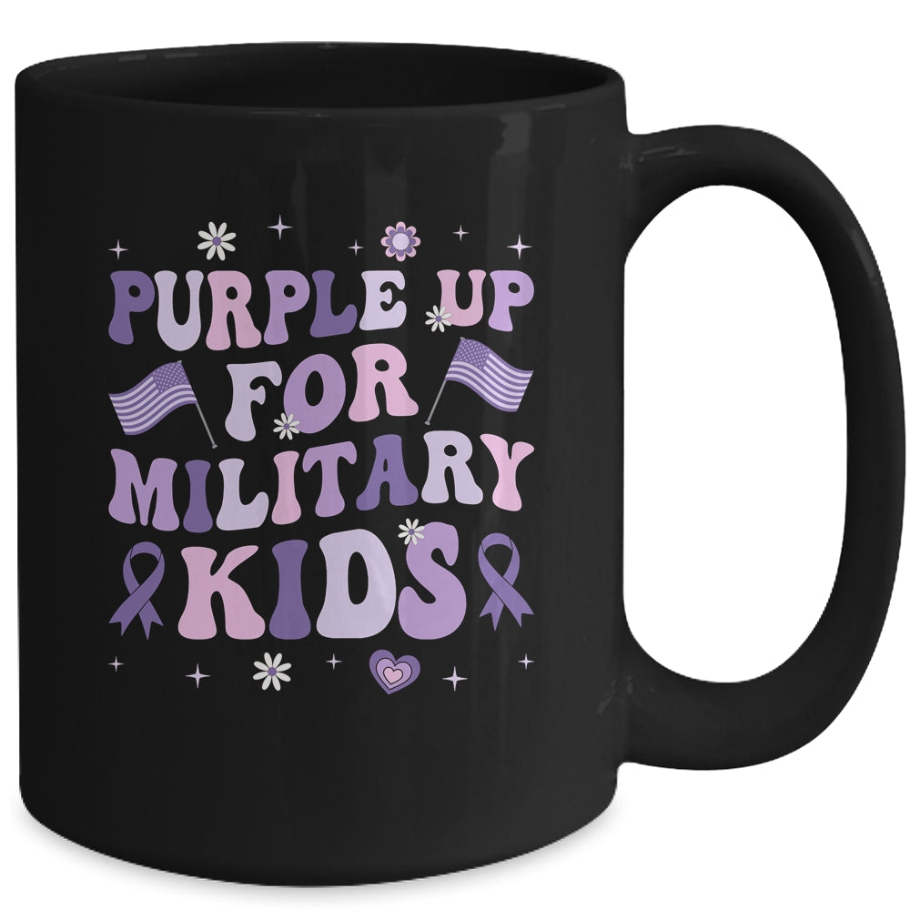 Groovy Military Child Month Purple Up For Military Kids Mug | teecentury