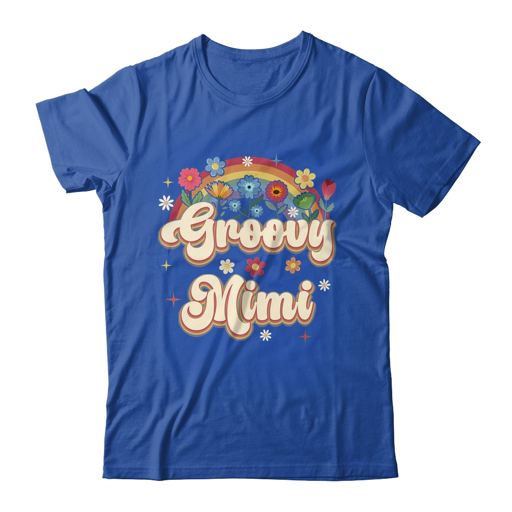 Groovy Mimi Retro Hippie Peace Sign Floral Mothers Day Shirt & Tank Top | teecentury