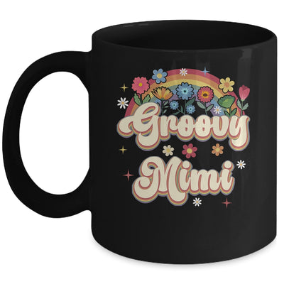Groovy Mimi Retro Hippie Peace Sign Floral Mothers Day Mug | teecentury