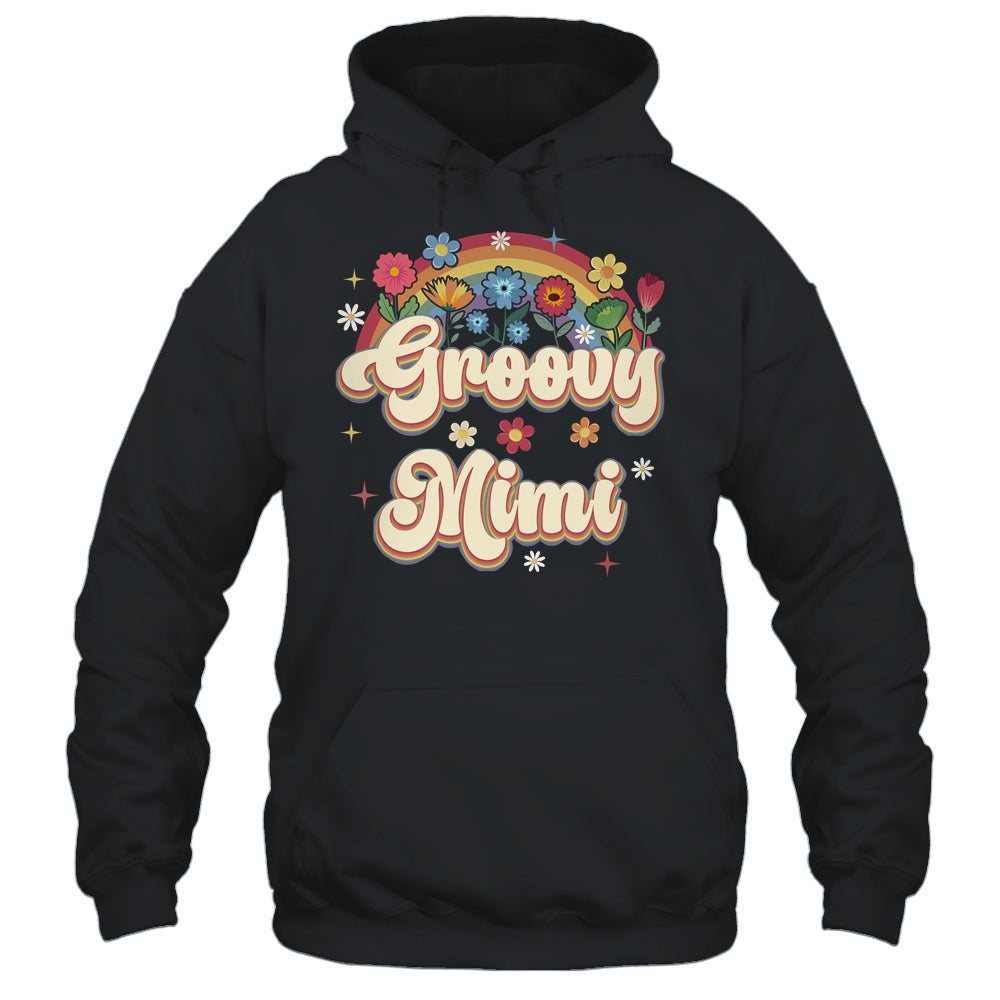 Groovy Mimi Retro Hippie Peace Sign Floral Mothers Day Shirt & Tank Top | teecentury