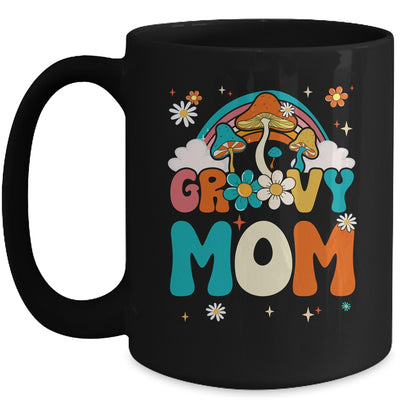 Groovy Mom Birthday Party Theme Decorations Rainbow Family Mug | teecentury