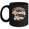 Groovy Mom Retro Hippie Peace Sign Floral Mothers Day Mug | teecentury