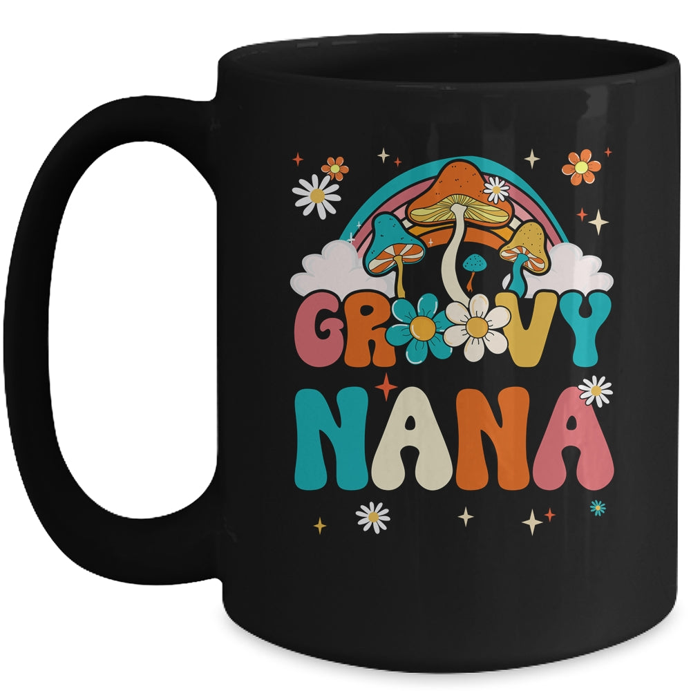 Groovy Nana Birthday Party Theme Decorations Rainbow Family Mug | teecentury