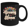 Groovy Nana Retro Hippie Peace Sign Floral Mothers Day Mug | teecentury