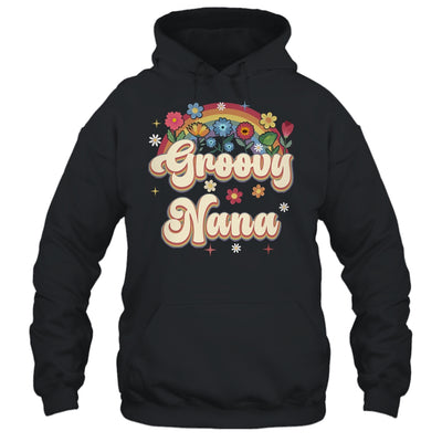 Groovy Nana Retro Hippie Peace Sign Floral Mothers Day Shirt & Tank Top | teecentury