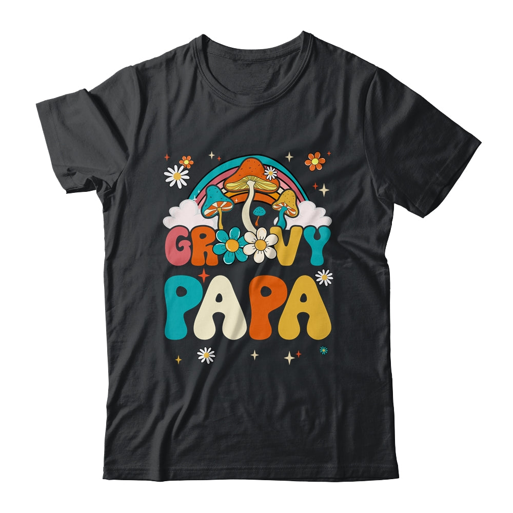 Groovy Papa Birthday Party Theme Decorations Rainbow Family Shirt & Hoodie | teecentury
