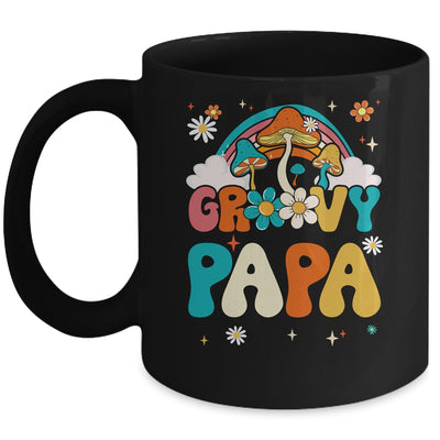 Groovy Papa Birthday Party Theme Decorations Rainbow Family Mug | teecentury