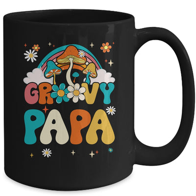 Groovy Papa Birthday Party Theme Decorations Rainbow Family Mug | teecentury