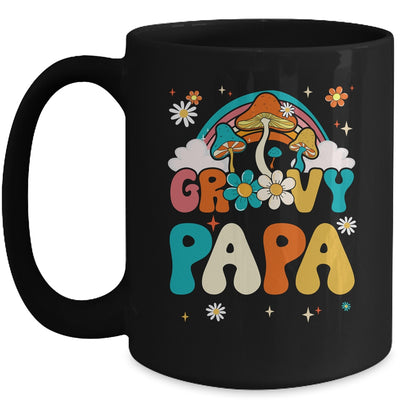 Groovy Papa Birthday Party Theme Decorations Rainbow Family Mug | teecentury