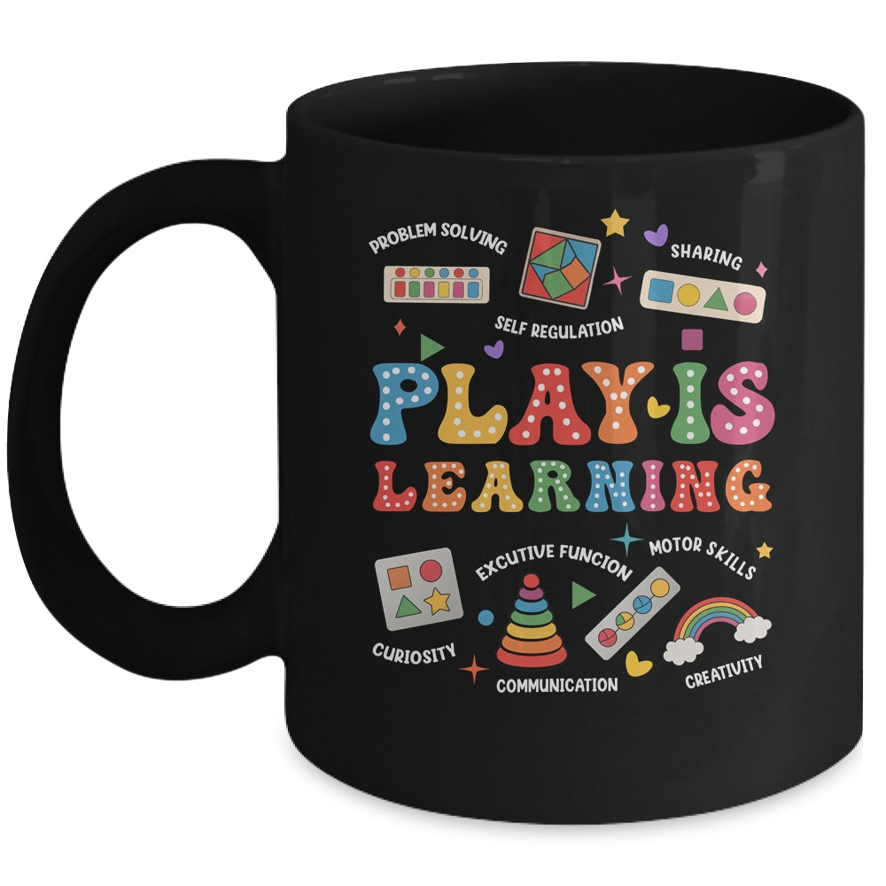 Groovy Play Is Learning Kindergarten Teacher Appreciation Mug | teecentury