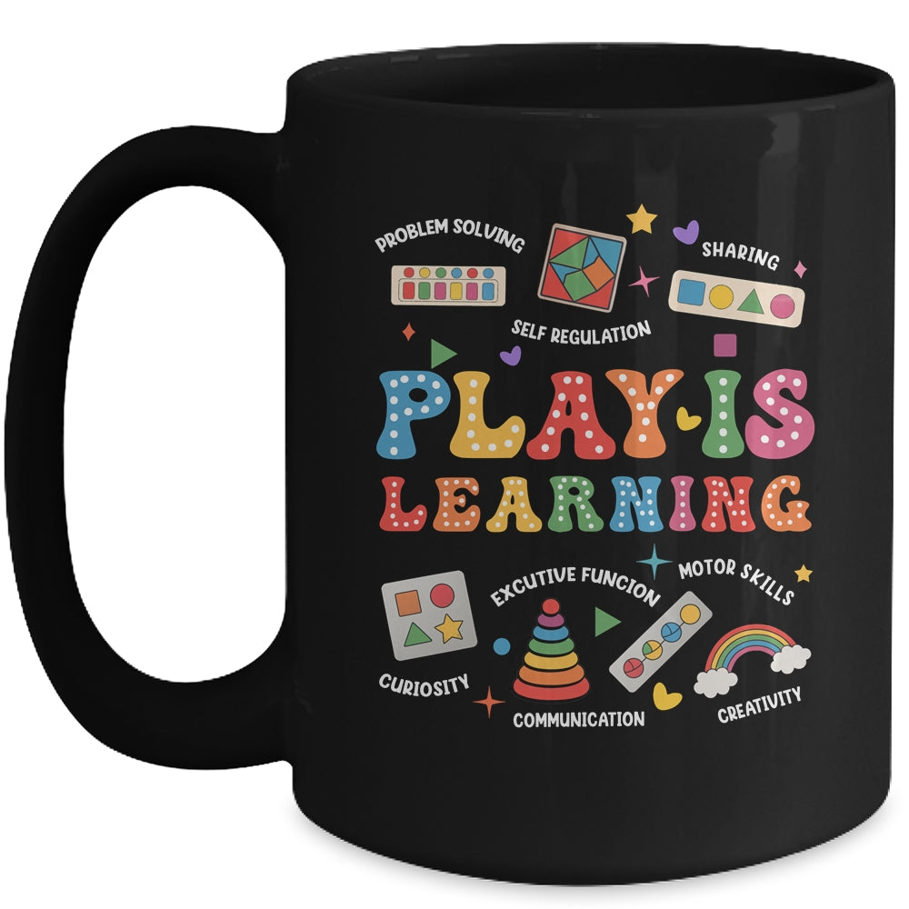 Groovy Play Is Learning Kindergarten Teacher Appreciation Mug | teecentury