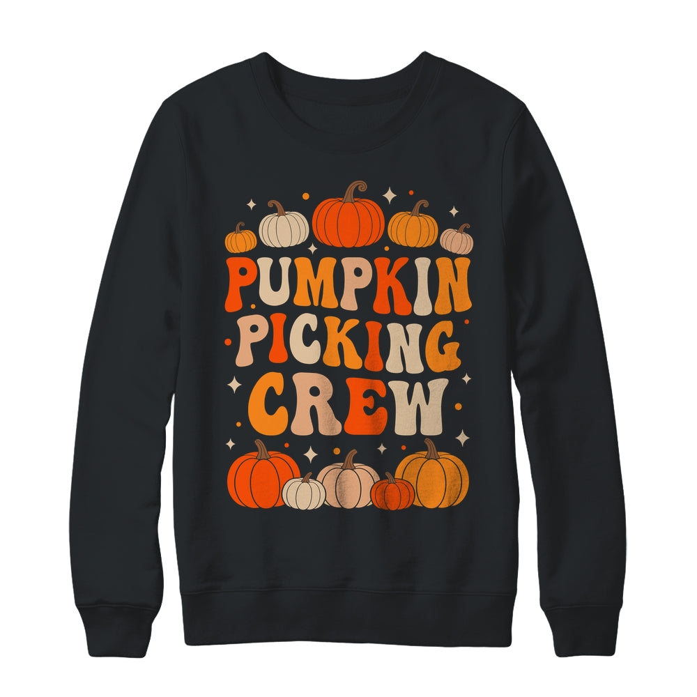 Groovy Pumpkin Picking Crew Matching Family Group Autumn Shirt & Sweatshirt | teecentury
