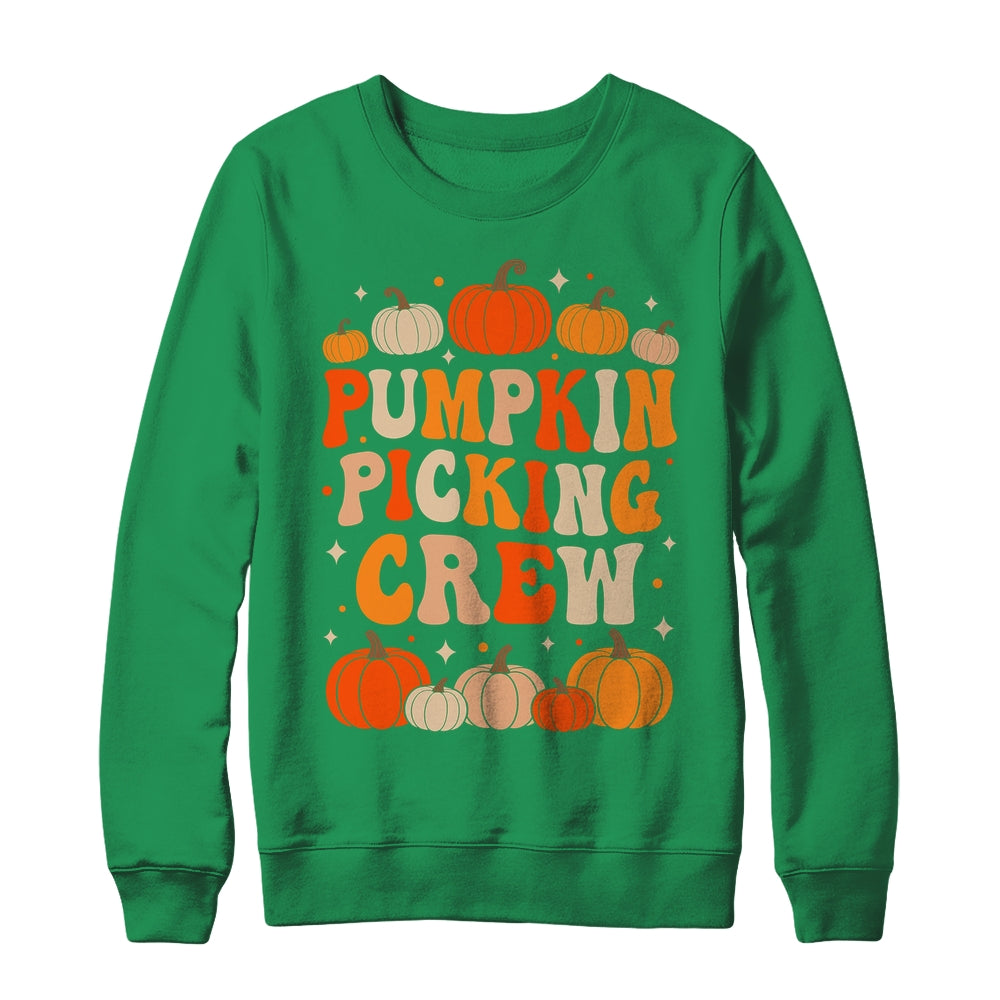 Groovy Pumpkin Picking Crew Matching Family Group Autumn Shirt & Sweatshirt | teecentury