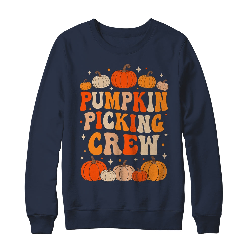 Groovy Pumpkin Picking Crew Matching Family Group Autumn Shirt & Sweatshirt | teecentury