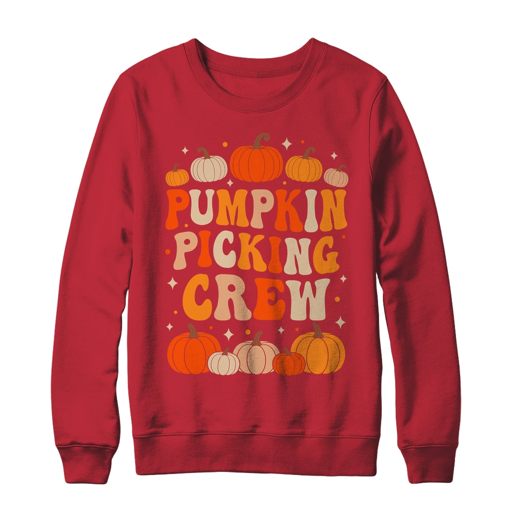 Groovy Pumpkin Picking Crew Matching Family Group Autumn Shirt & Sweatshirt | teecentury