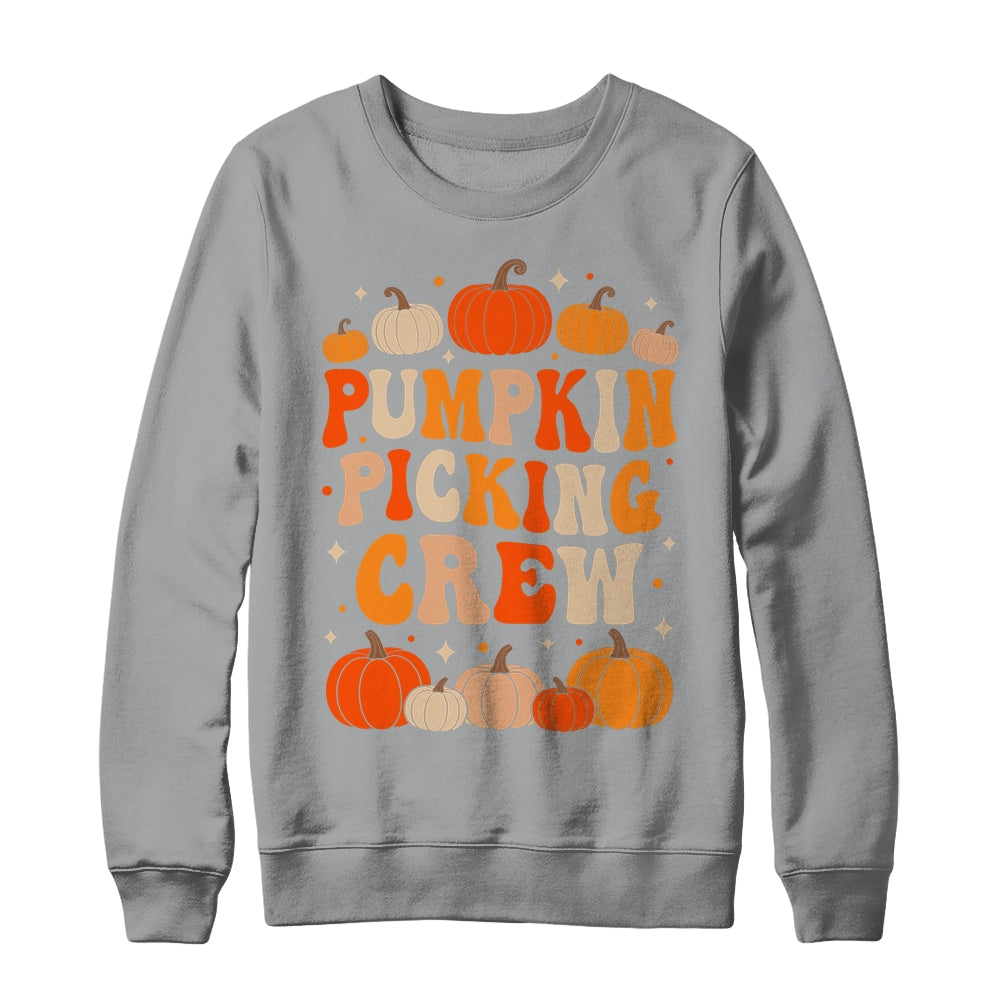 Groovy Pumpkin Picking Crew Matching Family Group Autumn Shirt & Sweatshirt | teecentury