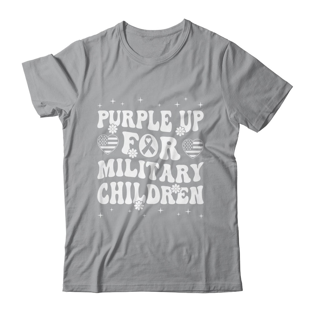 Groovy Purple Up For Military Kids Military Child Month Shirt & Hoodie | teecentury