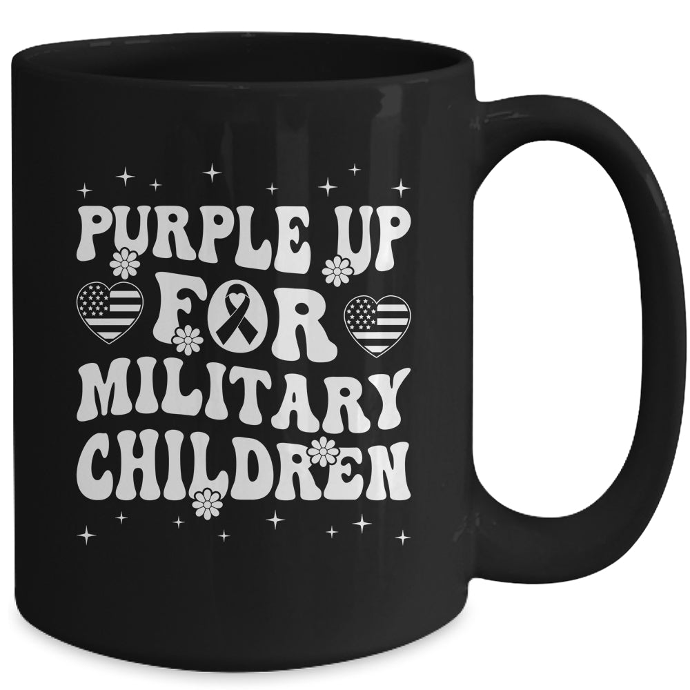 Groovy Purple Up For Military Kids Military Child Month Mug | teecentury
