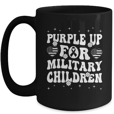 Groovy Purple Up For Military Kids Military Child Month Mug | teecentury