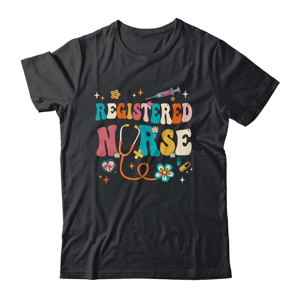Groovy RN Registered Nurse Week Nursing Stethoscope Cute Shirt & Tank Top | teecentury