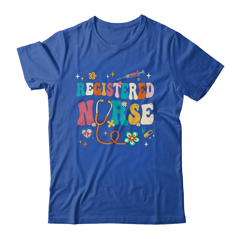Groovy RN Registered Nurse Week Nursing Stethoscope Cute Shirt & Tank Top | teecentury