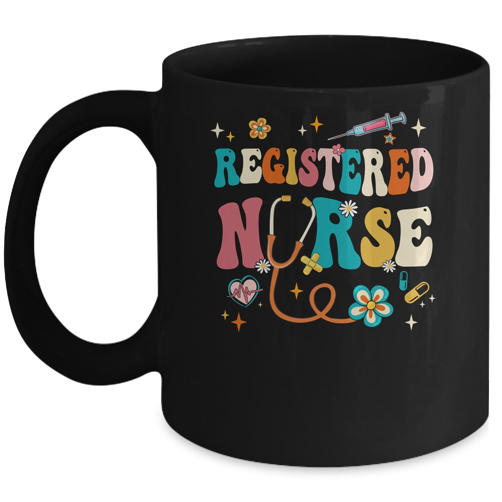 Groovy RN Registered Nurse Week Nursing Stethoscope Cute Mug | teecentury
