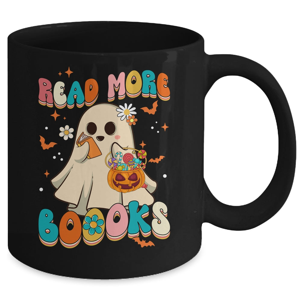 Groovy Read More Books Cute Ghost Boo Funny Halloween Kids Mug | teecentury