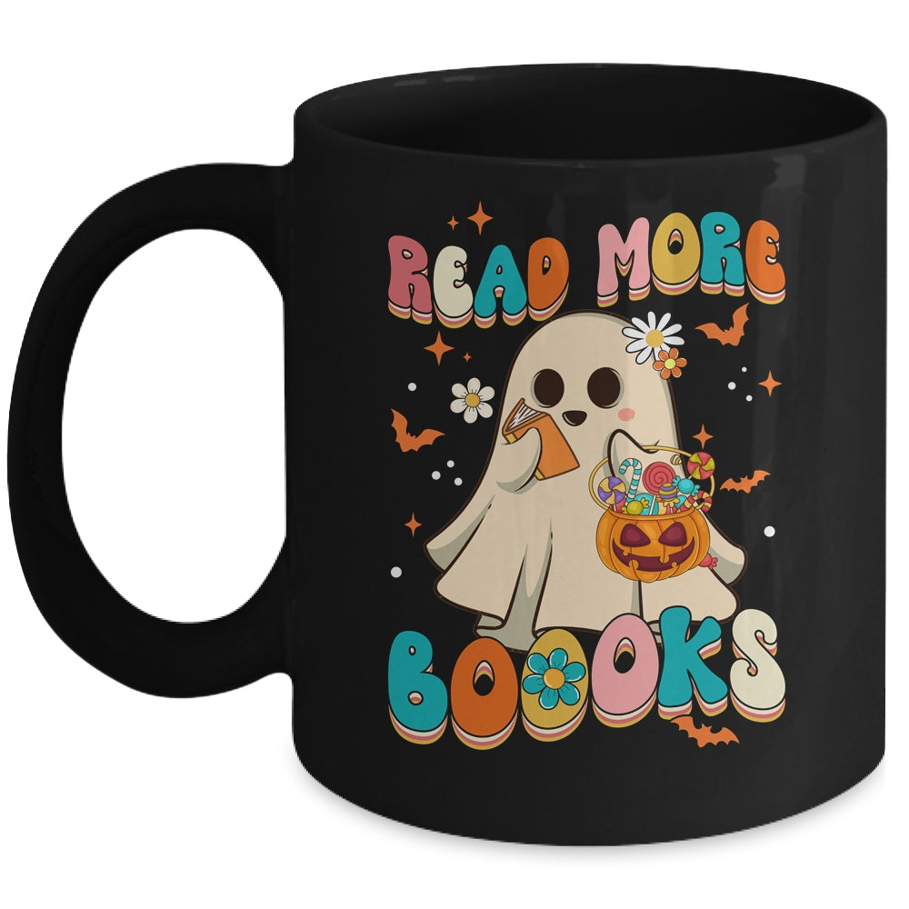 Groovy Read More Books Cute Ghost Boo Funny Halloween Kids Mug | teecentury