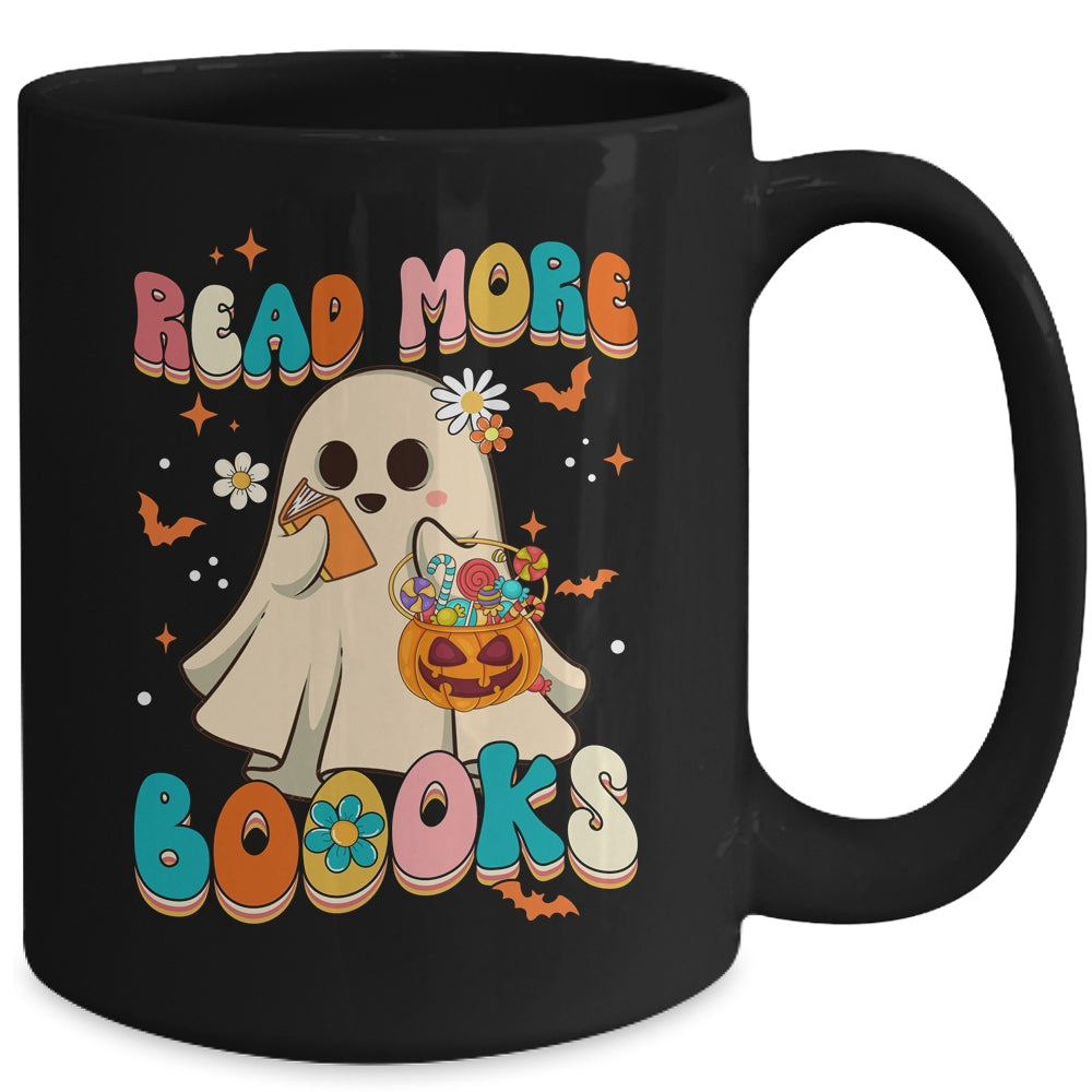 Groovy Read More Books Cute Ghost Boo Funny Halloween Kids Mug | teecentury
