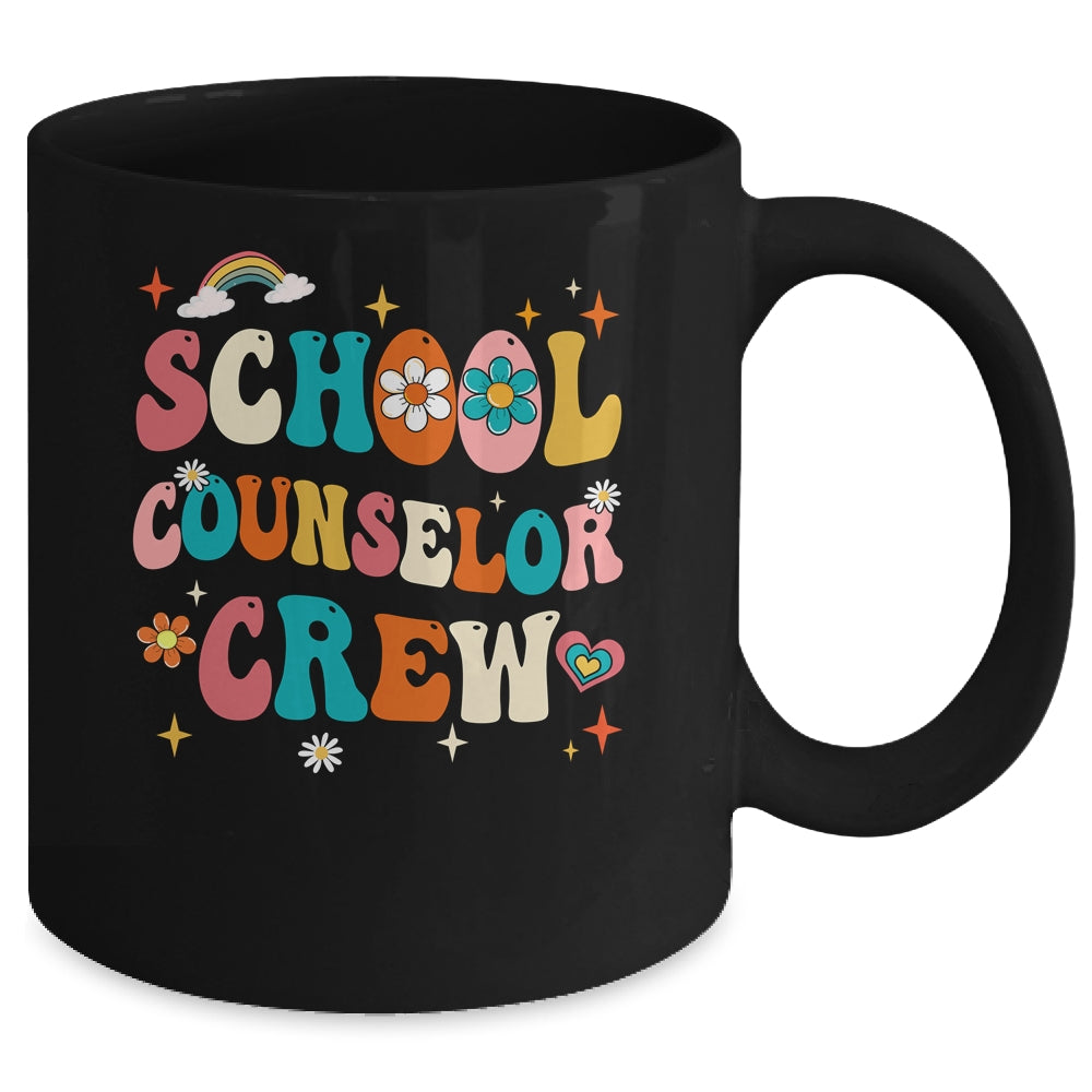 Groovy Retro School Counselor Crew Teacher Back To School Mug | teecentury