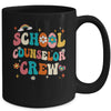 Groovy Retro School Counselor Crew Teacher Back To School Mug | teecentury
