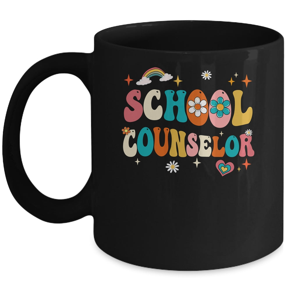 Groovy Retro Vintage School Counselor Teacher Back To School Mug | teecentury