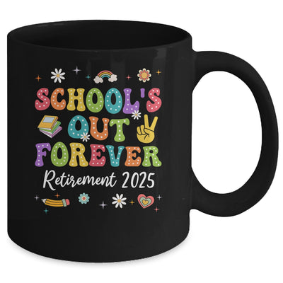 Groovy School's Out Forever Retirement 2025 Retired Teacher Mug | teecentury