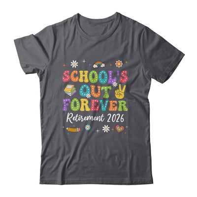 Groovy School's Out Forever Retirement 2026 Retired Teacher Shirt & Hoodie | teecentury