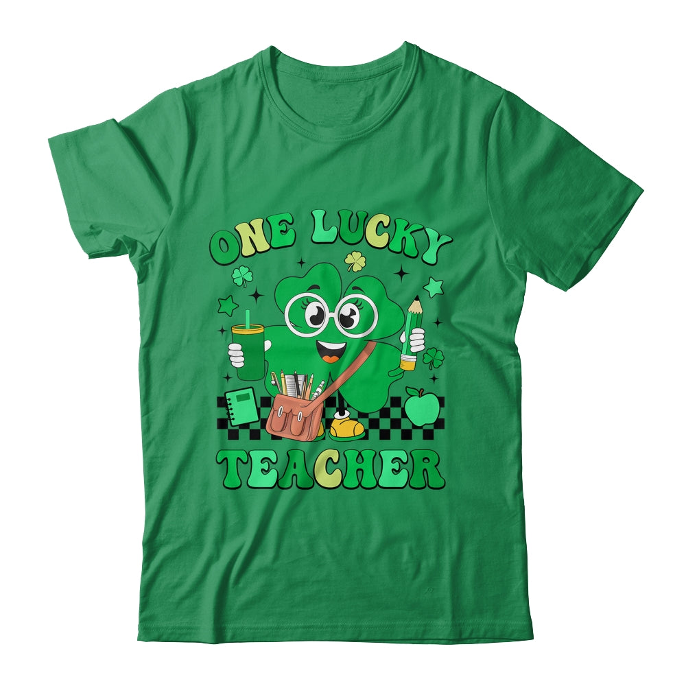 Groovy Shamrock One Lucky Teacher St Patricks Day Men Women Shirt & Hoodie | teecentury