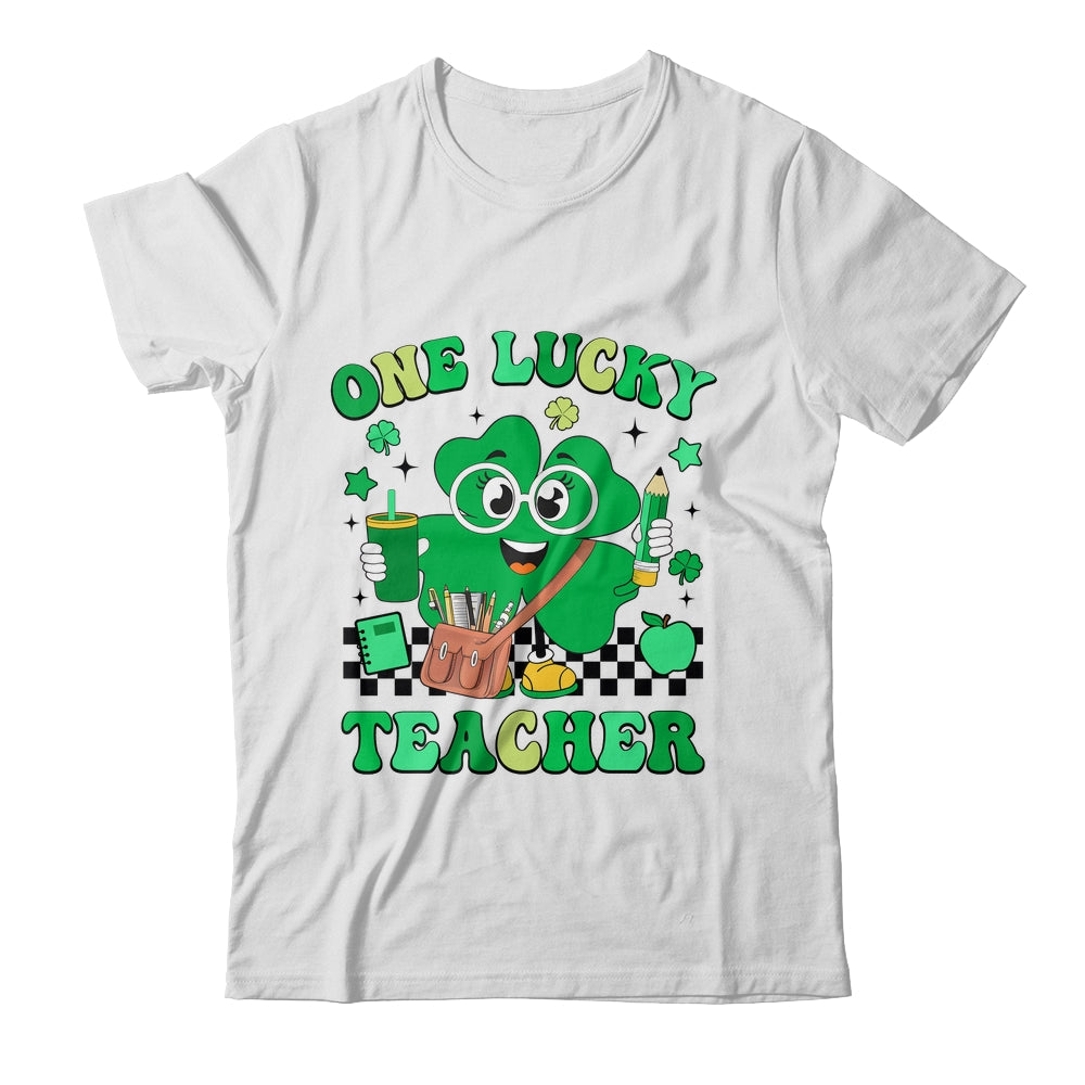 Groovy Shamrock One Lucky Teacher St Patricks Day Men Women Shirt & Hoodie | teecentury