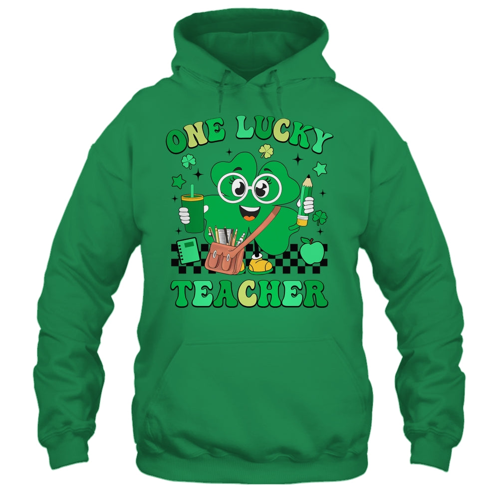 Groovy Shamrock One Lucky Teacher St Patricks Day Men Women Shirt & Hoodie | teecentury