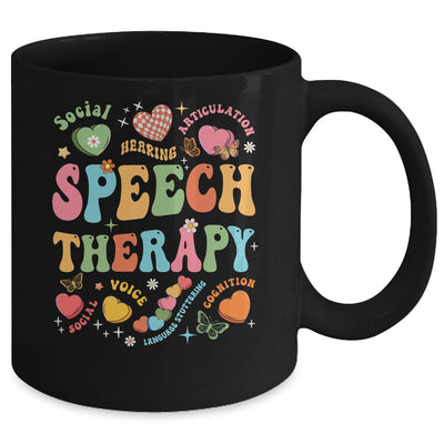 Groovy Speech Therapy Language Pathologist SLP Heart Love Mug | teecentury