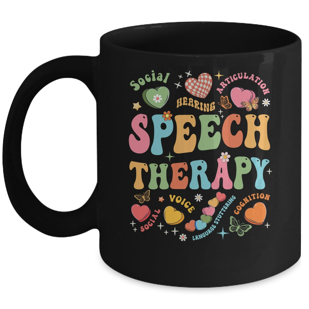 Groovy Speech Therapy Language Pathologist SLP Heart Love Mug | teecentury