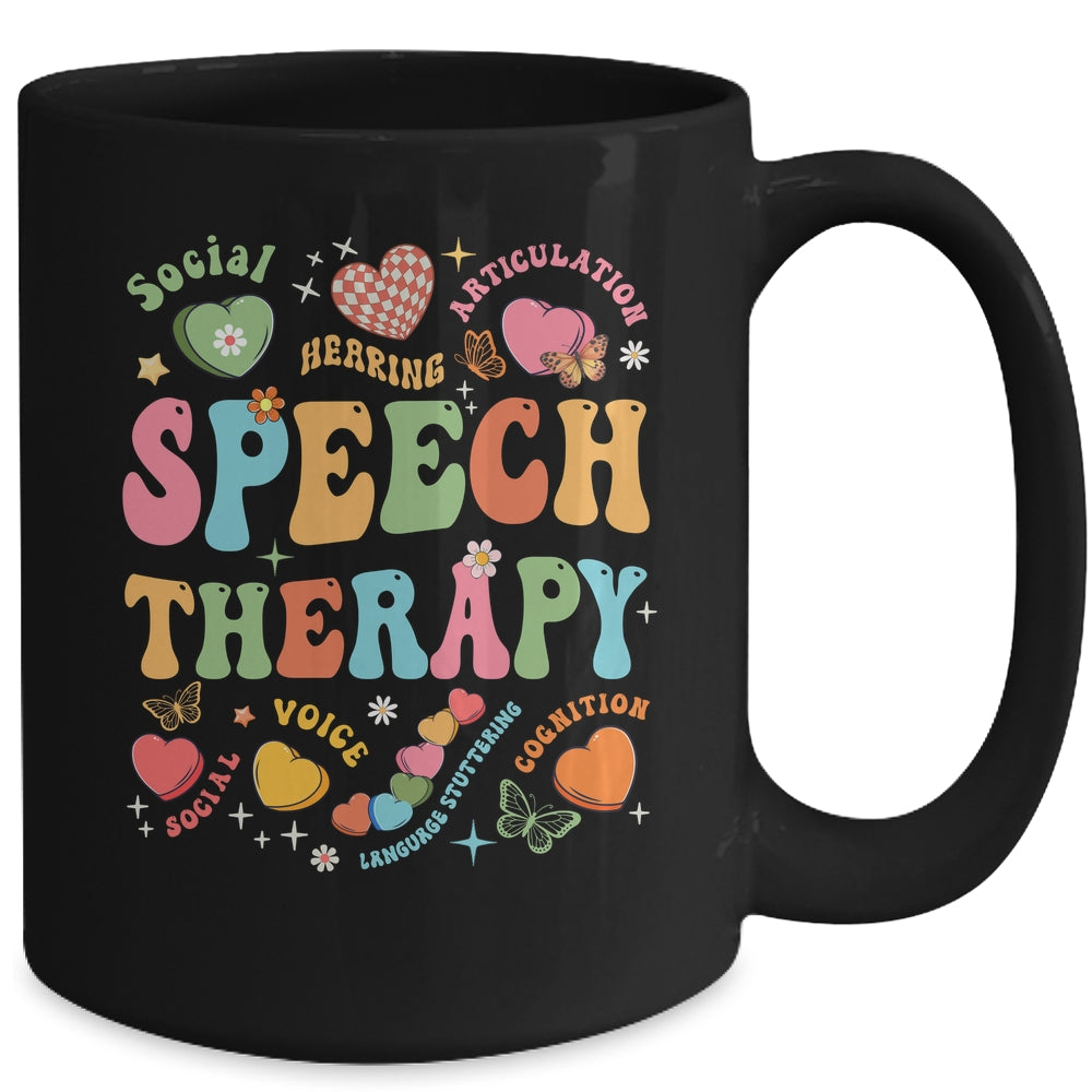 Groovy Speech Therapy Language Pathologist SLP Heart Love Mug | teecentury