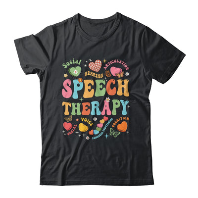 Groovy Speech Therapy Language Pathologist SLP Heart Love Shirt & Tank Top | teecentury