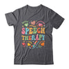 Groovy Speech Therapy Language Pathologist SLP Heart Love Shirt & Tank Top | teecentury