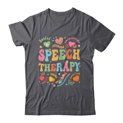 Groovy Speech Therapy Language Pathologist SLP Heart Love Shirt & Tank Top | teecentury