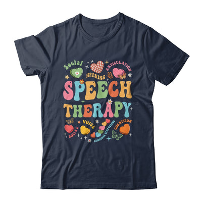 Groovy Speech Therapy Language Pathologist SLP Heart Love Shirt & Tank Top | teecentury