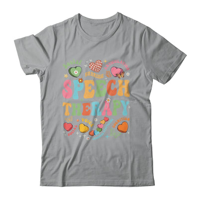 Groovy Speech Therapy Language Pathologist SLP Heart Love Shirt & Tank Top | teecentury