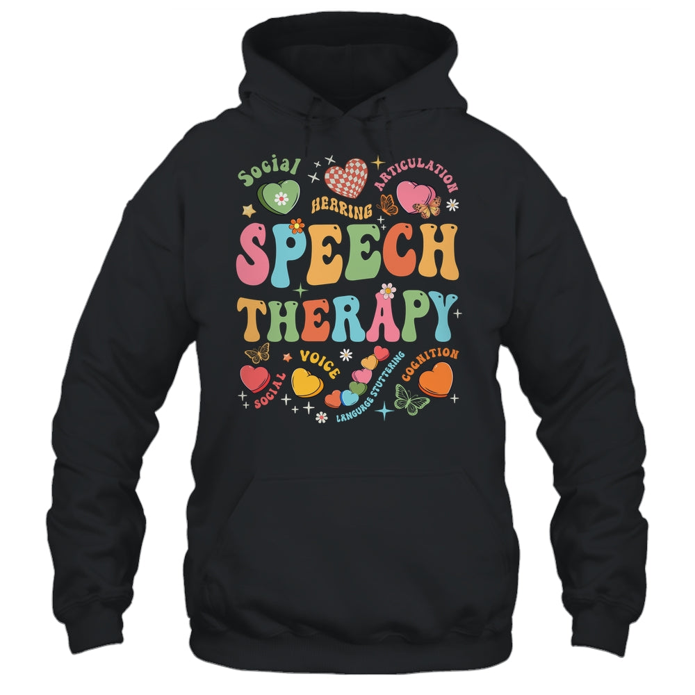 Groovy Speech Therapy Language Pathologist SLP Heart Love Shirt & Tank Top | teecentury