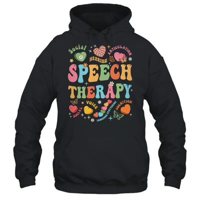 Groovy Speech Therapy Language Pathologist SLP Heart Love Shirt & Tank Top | teecentury