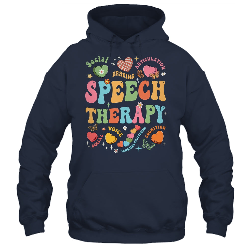Groovy Speech Therapy Language Pathologist SLP Heart Love Shirt & Tank Top | teecentury